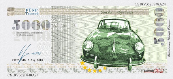 Der Porsche, eine Souvenir Note zum Sammeln